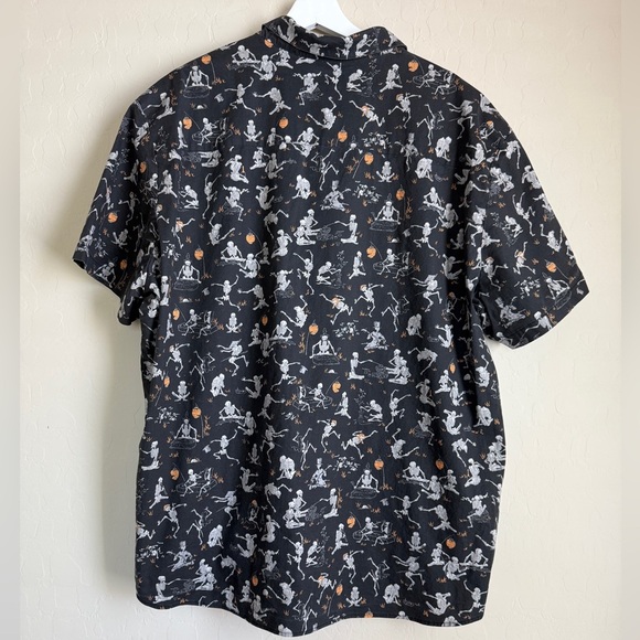 Dapper Day Mens Skeleton Novelty Print Spooky Halloween Collared Button Down 4XL - Picture 5 of 8